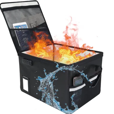 File Box With Lock 5200°F With Heat Insulated, Large Fireproof Box File Storage