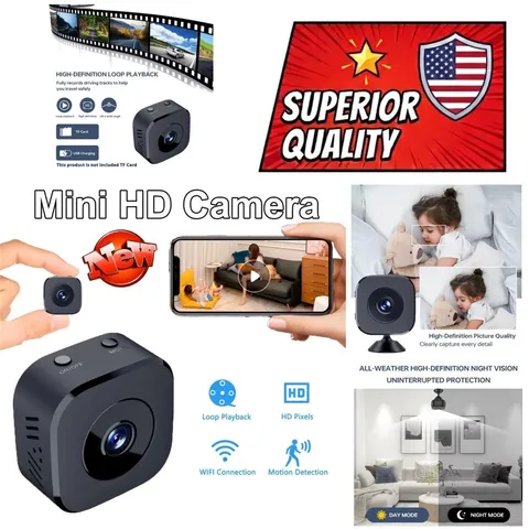 SSET Mini WiFi Security Camera HD Full Color Night Vision Waterproof