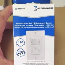 Intermatic IOS-DSIMF-WH In-Wall PIR Occupancy Sensor Switch, 120V White