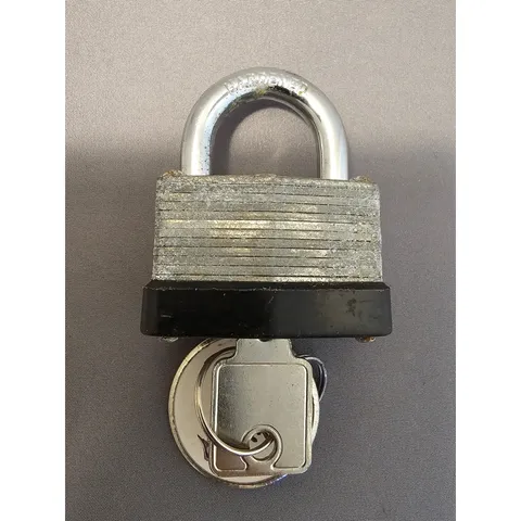 Hardened Padlock with Key - 2" x 1-1/2" - works great