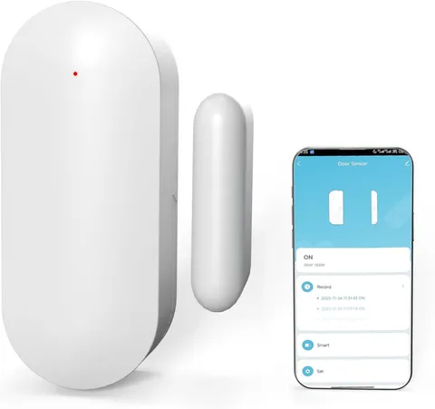 Wifi Magnetic Door Sensor Alarm with App That Alerts Your Phone, Mini Wireless W