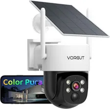 Solar Security Camera Wireless Outdoor, 3MP PTZ Solar Powered Camera for Home Se