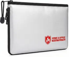 Fireproof Document Bag(3000℉),Waterproof Fireproof Money Bag for Cash with Zippe