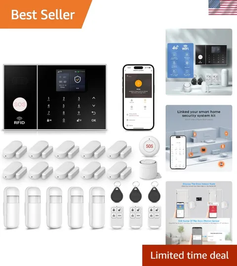 PG108 Alarm System for Home Security,WiFi+GSM 4G DIY Alarm Kit with Phone APP...