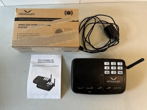 HOSMART HY777/787 7-Channel Wireless Intercom w/ Power Cord, Used