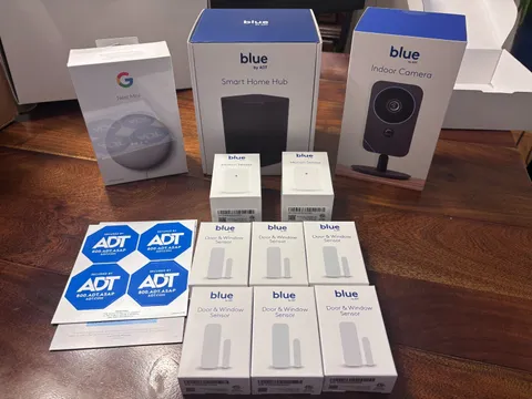 Blue by ADT Smart Home Hub Security System, Indoor Camera, Sensors, Nest Mini