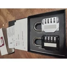 G-Locks Set Of Silver and Black 4 Digit Combo Lock