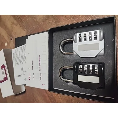 G-Locks Set Of Silver and Black 4 Digit Combo Lock