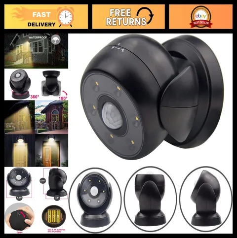 Wireless Motion Sensor LED Spotlight - Battery Operated, Waterproof Security Lig