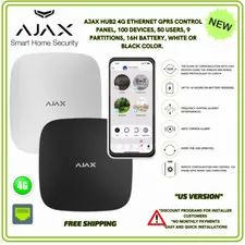 AJAX HUB2 4G (9NA/AUX) ETHERNET CONTROL PANEL W/SUPPORT FOR PHOTO VERIFICATION