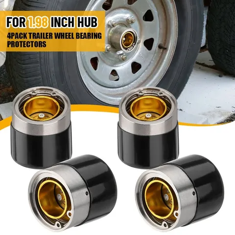 4 PACK 1.98" Trailer Wheel Bearing Protectors, Chromed Stainless Steel for Boat