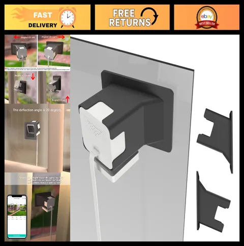2 Pack Angled Window Mounts for Security Cameras, Self-Adhesive, Easy Install