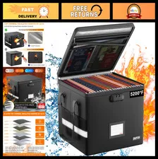 Fireproof Document Box with Lock - Heat Insulated Collapsible File Organizer, Po