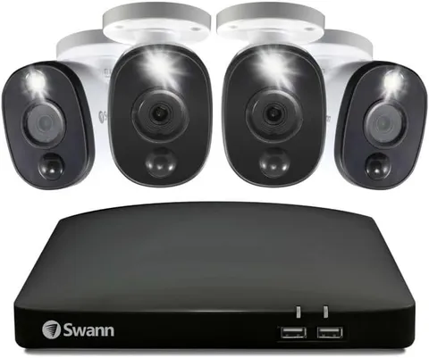 Home/Business Wired DVR, 1080P Full HD Security Camera System, 8 Channels, 4 Cam