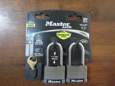 MASTER LOCK 1SSTLF MAX WEATHER RESISTANCE OUTDOOR PADLOCK WITH KEYS  2-PACK