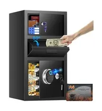 5.8 Cuft Biometric Depository Drop Safe for Business, Heavy Duty Fingerprint ...