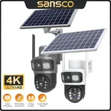 4MP+4MP Solar Wireless WiFi Outdoor Home Security Camera System CCTV