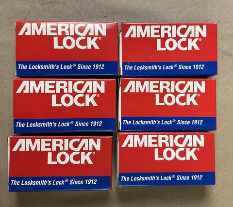 Lot of 6 American Lock Yellow Aluminum Padlock Keyed Security Locks W/Keys