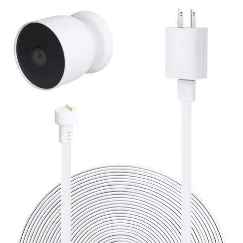 Power Adapter for Google Nest Cam (Battery), with 16.4Ft/5m Weatherproof Chargin