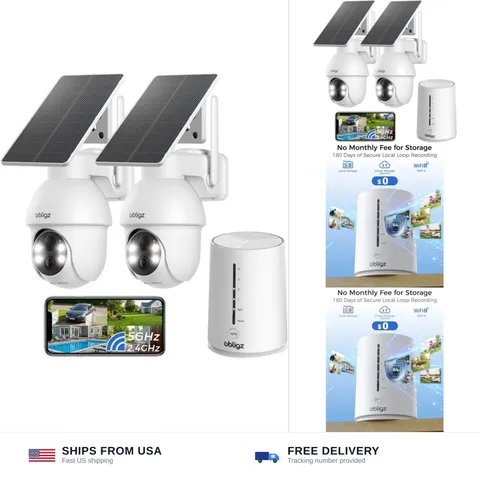 4MP Cameras for Home Security, No Subscription, 64GB Local Storage | Solar Po...