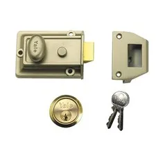 Yale Locks P77 Traditional Nightlatch 60mm Backset Nickel Brass Finish Visi YAL
