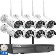 【16CH Expandable】 Home Security Camera System, 24/7 Recording, Wired Plug-In Pow