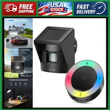 Wireless Solar RGB Driveway Alarm System - 2600FT Range, 36 Melodies, Motion Sen