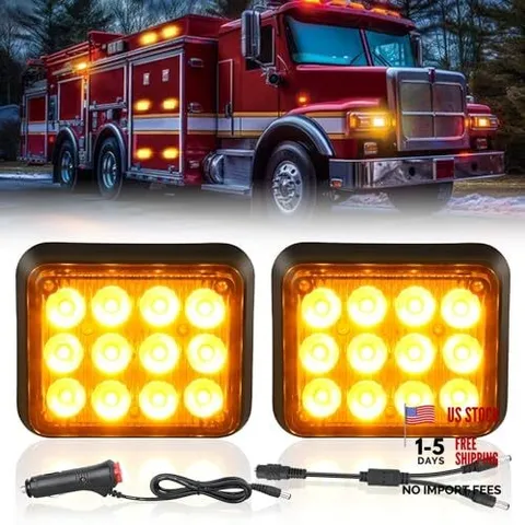 12LED Magnetic Wireless Trailer Lights - 2PCS Rechargeable Portable 12LED Amber
