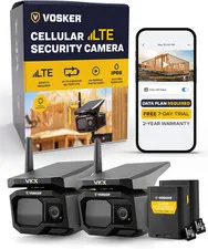 VKX Solar Powered 4G-LTE Outdoor Cellular Security Camera - No Wifi Needed, Moti
