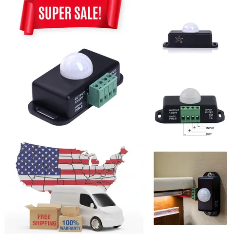 BS009 12V 24V PIR Sensor LED Motion Sensor Switch Motion Timer Function Sign ...