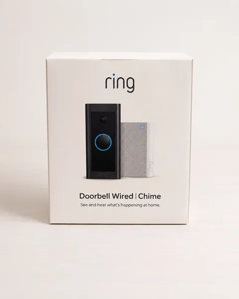 Ring Wired 1080p Video Doorbell with Chime - Black