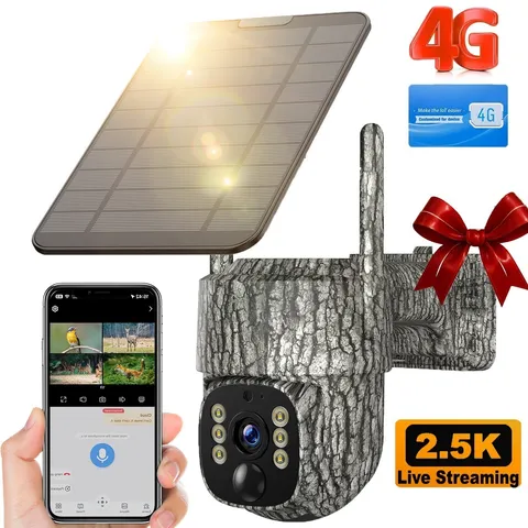 4G LTE Cellular Trail Camera  Smart PIR Alert Live View with Solar Panel 7800mAh