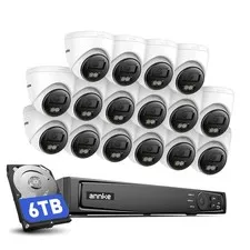 ANNKE 16CH 12MP NVR 5MP AI POE Security Camera System Color Night Vision Audio