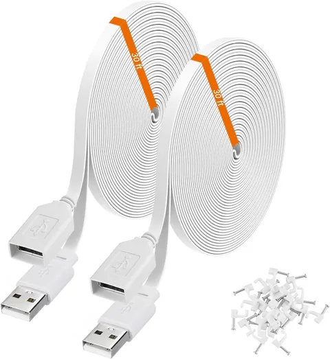 weishan 2-Pack 30ft Power Extension Cable Compatible with Wyze Cam v4,Wyze Ca...