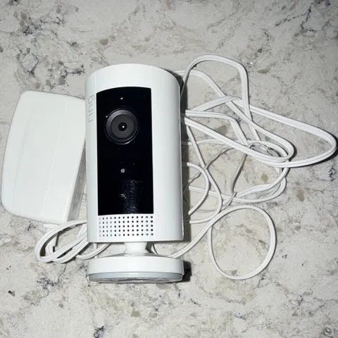 Ring Stick Up Cam Wi-Fi 1080p Indoor/Outdoor Motion Wall Plug-In White