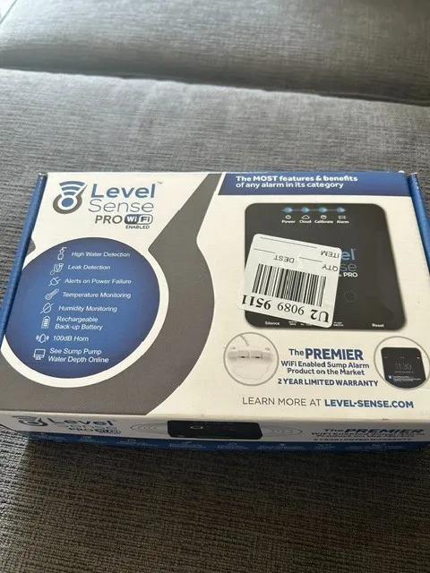 SUMP ALARM High Water Alarm: Leak, 12V DC, Auto/Manual, 100 dB, Audio/Visual