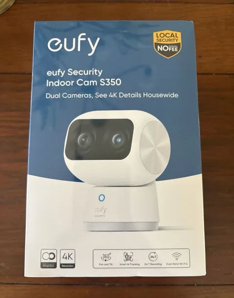 eufy Security Indoor Cam S350 4K Dual Camera Wi-Fi Pan/Tilt AI Tracking