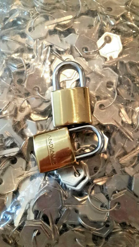 30x Small Metal Pedlock Mini Brass Locks With 3 Keys