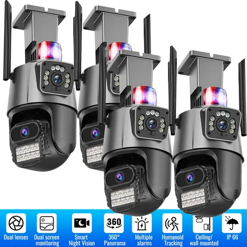 1080P Dual Lens HD WiFi IP Camera Wireless Outdoor CCTV PTZ Home Security Cam US