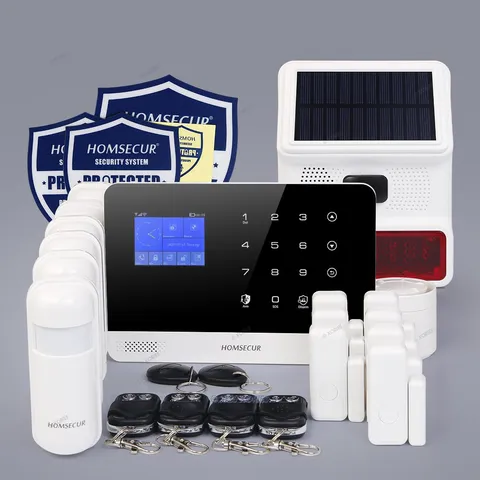 HOMSECUR Alarm System Kit For Home Business Security With Solar Siren Free App