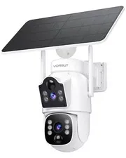 Dual Lens Solar Security Cameras Wireless Outdoor, 4MP WiFi Camera