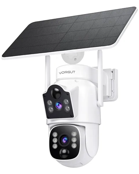 Dual Lens Solar Security Cameras Wireless Outdoor, 4MP WiFi Camera