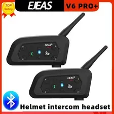 EJEAS V6 PRO + Bluetooth Motorcycle Helmet Intercom Headset with 800M BT Interph