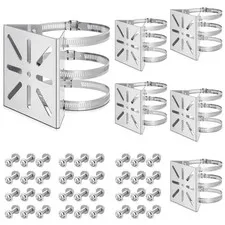 6 Pcs Universal Vertical Pole Mount for Wall Mounting Bracket with 6 Loops So...
