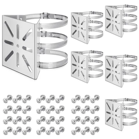 6 Pcs Universal Vertical Pole Mount for Wall Mounting Bracket with 6 Loops So...