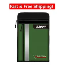 Portable Fireproof Bag for Documents - Heat Resistant 5200℉ & Stylish Green