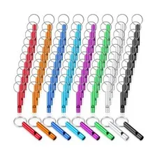 Emergency Whistles with Keychains Aluminum Extra Loud Survival Safety Waterpr...