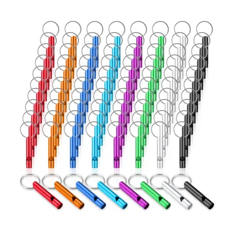 Emergency Whistles with Keychains Aluminum Extra Loud Survival Safety Waterpr...