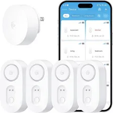 Upgraded Smart Water Leak Detector 1S with High Alarm, 4 Pack | 1804Ft Ultra-Lon