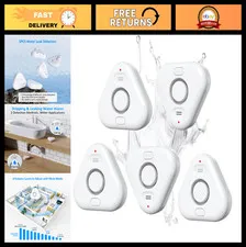 5 Pack Water Leak Detectors - Adjustable Audio Alarm 0-120dB, IP66 Sensor for Ho